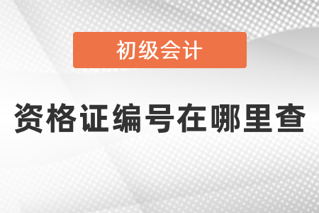 初級會計資格證編號在哪里查？