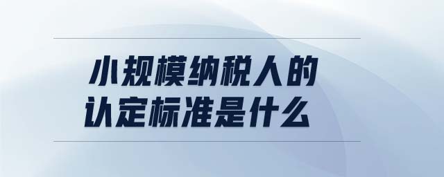 小規模納稅人的認定標準是什么