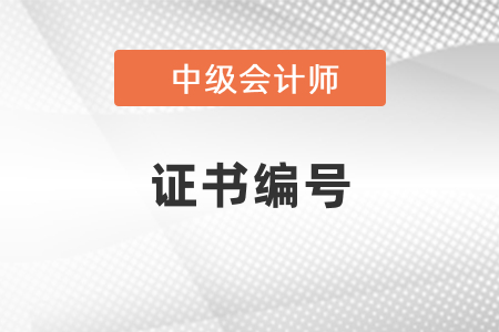 中級會計職稱證書上有證書編號嗎？