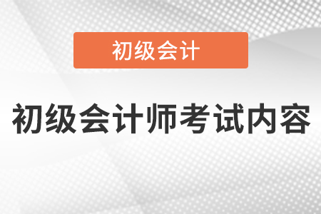 初級會計師考試內容有哪些？