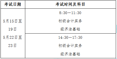 2021年江西初級會計考試具體安排如下