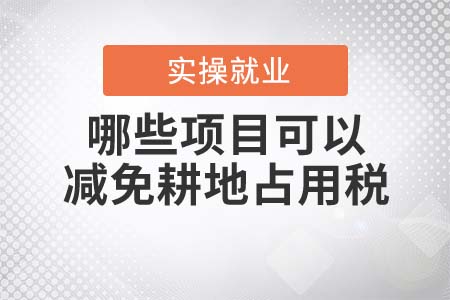 哪些項目可以減免耕地占用稅？