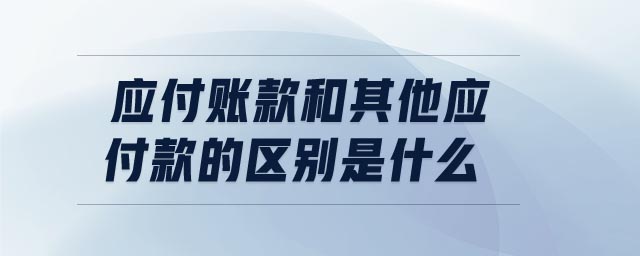 應付賬款和其他應付款的區別是什么