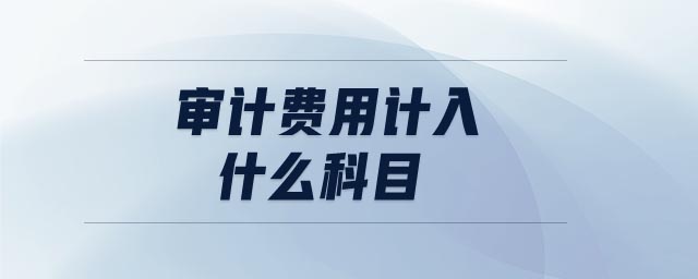 審計費用計入什么科目