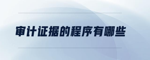 審計證據的程序有哪些