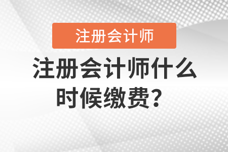 注冊會計師什么時候繳費？