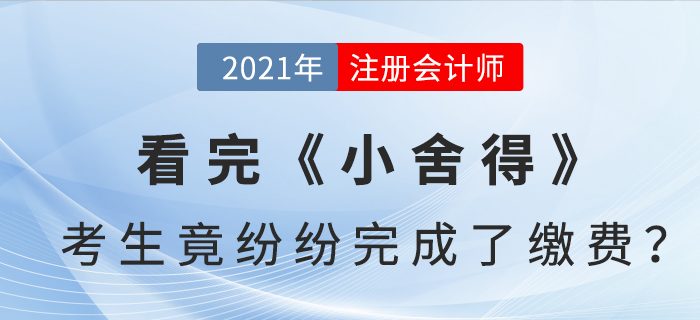 看完《小舍得》，注會考生竟紛紛完成了繳費？！