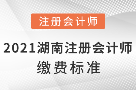2021年湖南注冊會計師繳費標準？