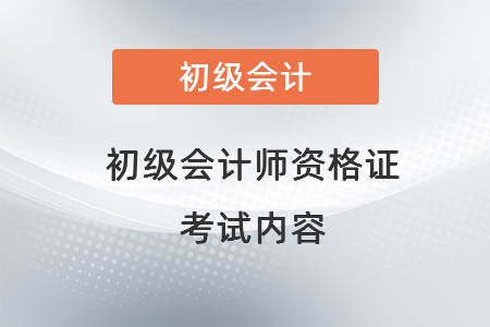 初級會計師資格證考試內容