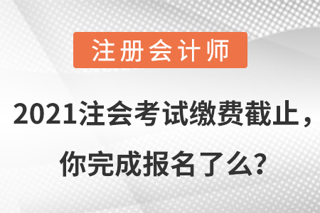 2021注會考試繳費截止，你完成報名了么？