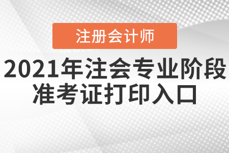 2021年注會專業階段準考證打印入口