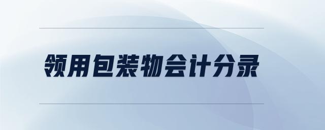 領用包裝物會計分錄 領用包裝物會計分錄