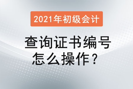 初級會計證書查詢證書編號怎么操作？