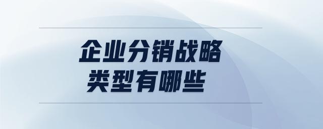 企業(yè)分銷戰(zhàn)略類型有哪些