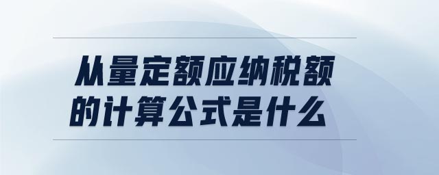 從量定額應納稅額的計算公式是什么