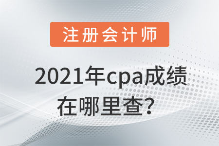 2021年cpa成績在哪里查