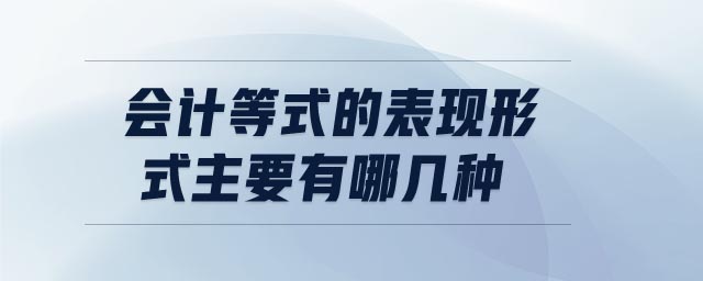 會計等式的表現形式主要有哪幾種