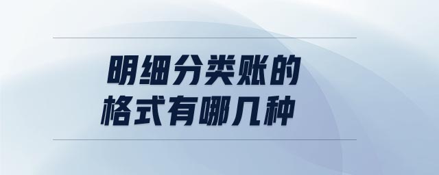 明細分類賬的格式有哪幾種