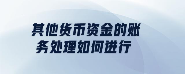 其他貨幣資金的賬務處理如何進行
