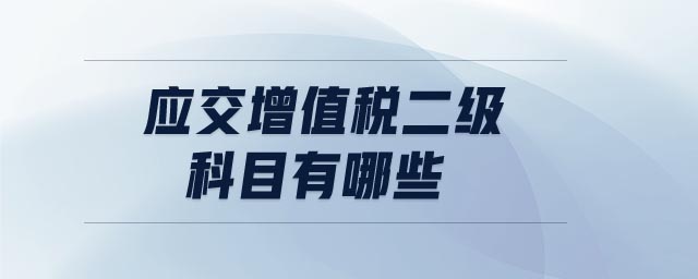 應交增值稅二級科目有哪些