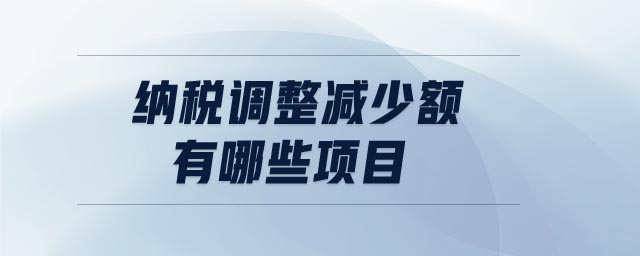 納稅調整減少額有哪些項目