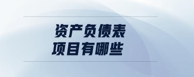 資產(chǎn)負(fù)債表項(xiàng)目有哪些