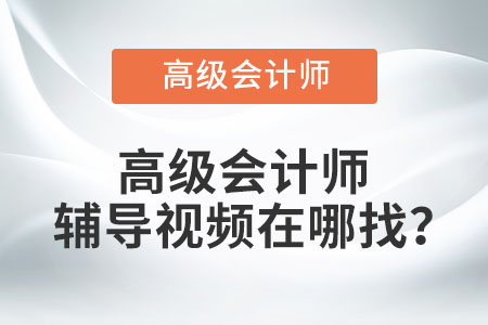 高級會計師輔導(dǎo)視頻在哪找？