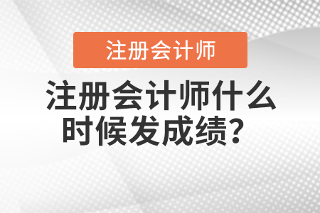 注冊會計師什么時候發成績？