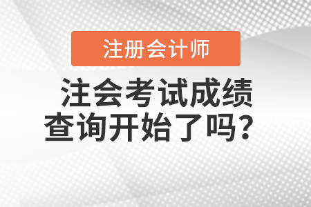 注會考試成績查詢開始了嗎？