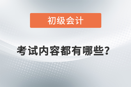 初級會計師考試內容都有哪些？