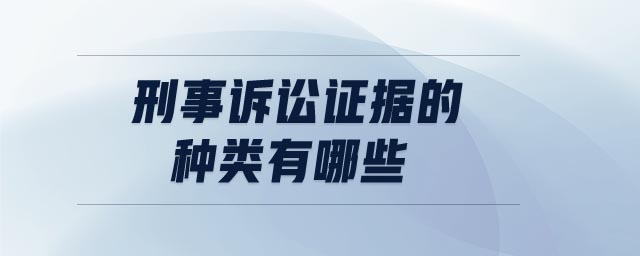 刑事訴訟證據的種類有哪些