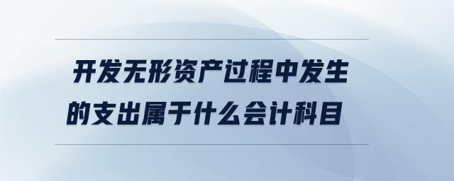 開發無形資產過程中發生的支出屬于什么會計科目