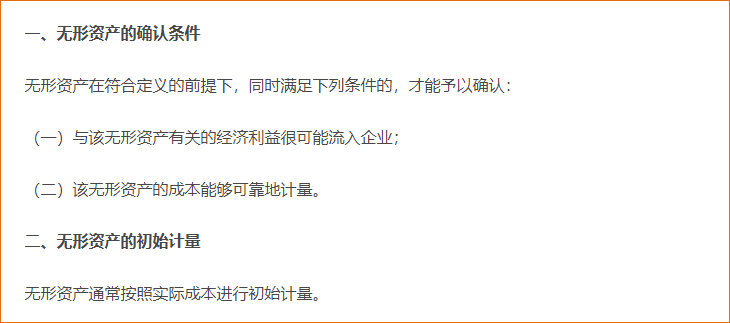 無形資產的確認和初始計量