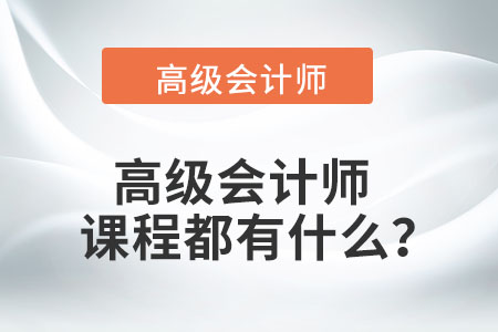 高級會計師課程都有什么？