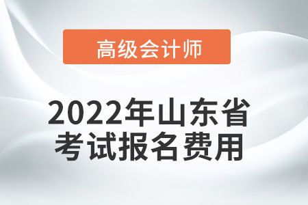 2022年山東省高級會計師考試報名費用公布