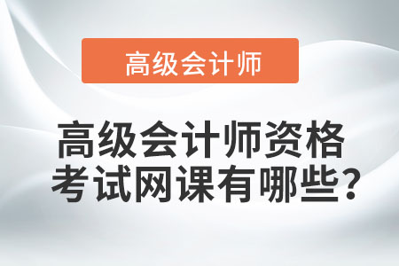 高級會計師資格考試網課有哪些？