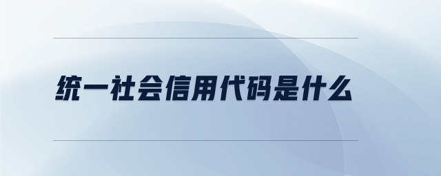 統一社會信用代碼是什么