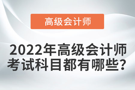 2022年高級(jí)會(huì)計(jì)師考試科目都有哪些？