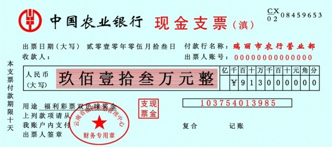 支票-現金支票