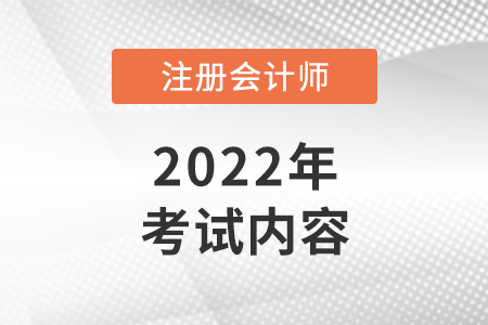 2022年注冊會計師考什么？