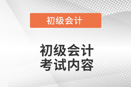 初級會計師考試內容都有什么?
