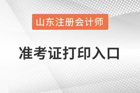 山東cpa準考證打印入口怎么進入？