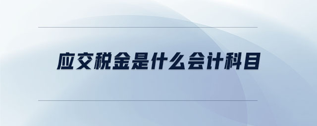 應交稅金是什么會計科目
