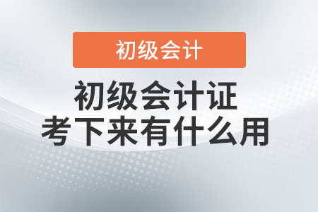 初級會計證有什么用？你了解嗎？