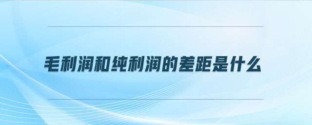 毛利潤和純利潤的差距是什么