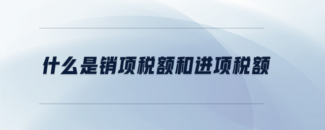 什么是銷項稅額和進(jìn)項稅額