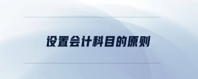 設置會計科目的原則