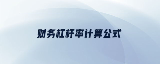 財務杠桿率計算公式