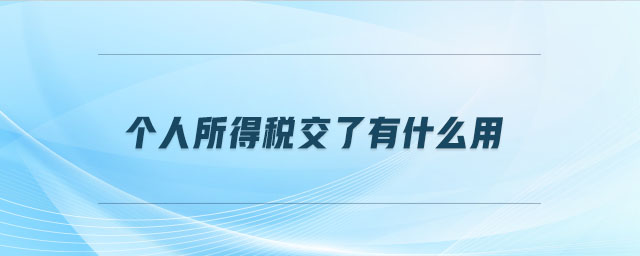 個人所得稅交了有什么用