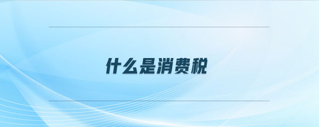 什么是消費(fèi)稅